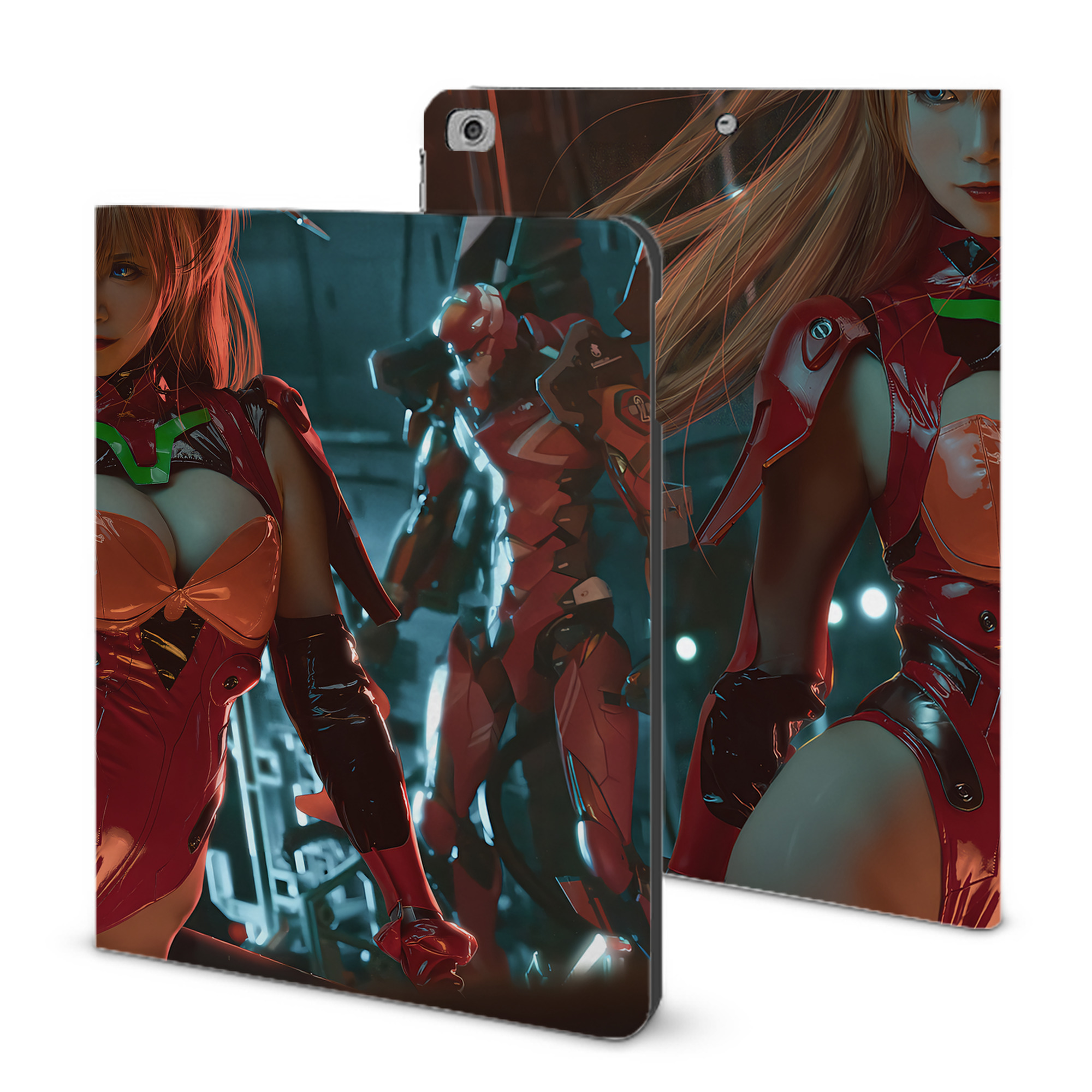 （画像用） EVA 新世紀エヴァンゲリオン IPad ケース ブック型 PUレザー TPU 耐衝撃 軽量 薄型 ペン収納なし 全面保護 IPad 各モデル対応